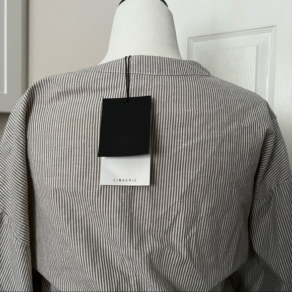 ❤️ - {Zara} Striped Belted Kimono Cotton and Linen Blend  NO TAG - Picture 6 of 12